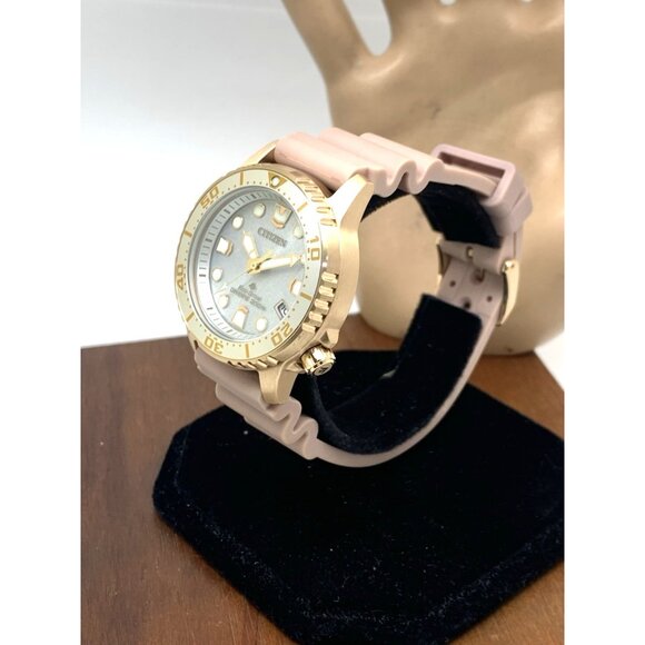 Citizen Women's Watch EO2023-00A Eco Drive Silver Dial Rose Gold Rubber Strap - Picture 15 of 15